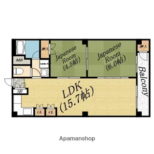 新森小路コーポ【10階】の間取り