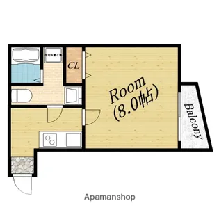 ロイヤルハイツ今市【4階】の間取り