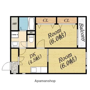 ラフォーレ森小路【4階】の間取り