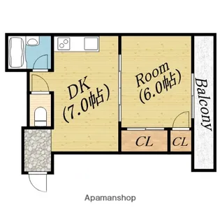 サン清水【3階】の間取り