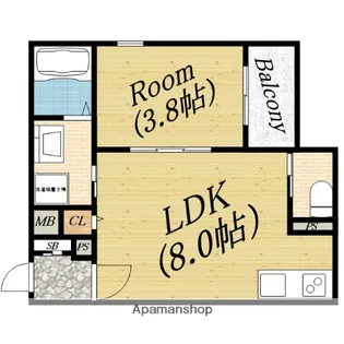 グランレ千林【2階】の間取り