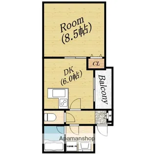 シャルマン中宮【3階】の間取り