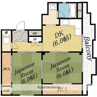 シャトル中宮【2階】の間取り