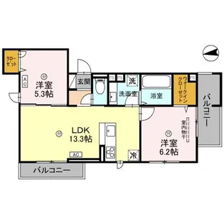 MAISON DE TSURUMI「珠」【2階】の間取り