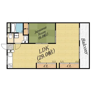 クローバーハイツ森小路2号棟【4階】の間取り