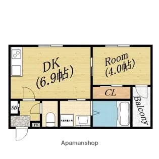 グリュック清水【3階】の間取り