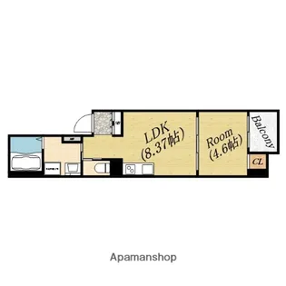 リュクス森小路【3階】の間取り