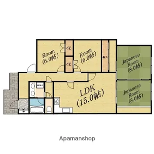 ラムールすみれ【1階】の間取り
