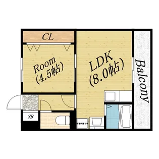 橘第2マンション【1階】の間取り