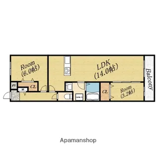 ディアス太子橋【2階】の間取り