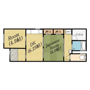 大阪府大阪市旭区清水3丁目【テラスハウス】の間取り