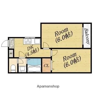 クオーク新森【2階】の間取り