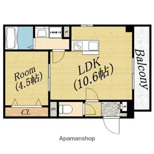 フォレスタ太子橋今市【2階】の間取り