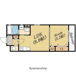 クリエオーレ馬場町【3階】の間取り