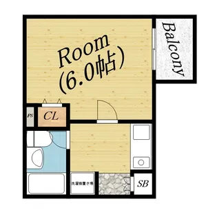 サンハウス福島Ⅲ【1階】の間取り