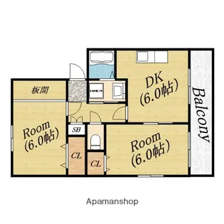 大阪府大阪市旭区太子橋1丁目【アパート】の間取り