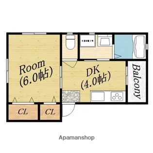 高殿ハイツ【1階】の間取り