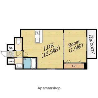 ヴァリウスシンモリ【9階】の間取り