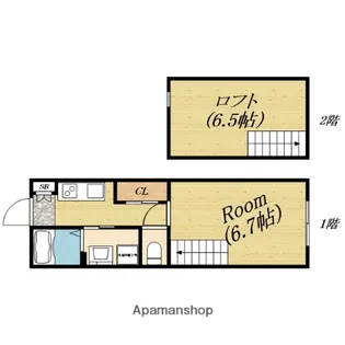 テクノメゾン太子橋 ロフト付・女性専用【2階】の間取り