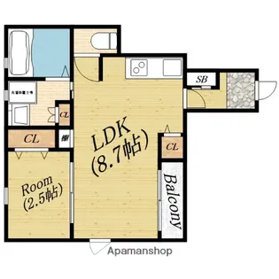 戎ハイツ【1階】の間取り