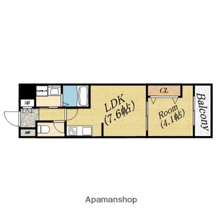 1LDKの間取り画像