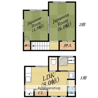 大阪府大阪市旭区中宮3丁目【テラスハウス】の間取り