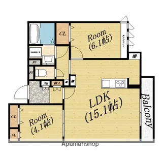 スペチアーレ城北公園【2階】の間取り
