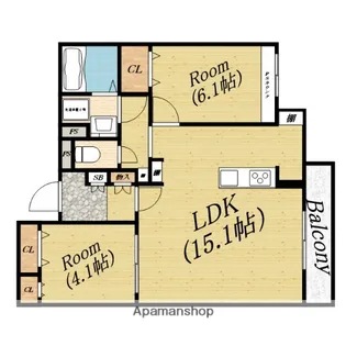スペチアーレ城北公園【1階】の間取り