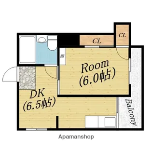 ハイツ北畠【1階】の間取り