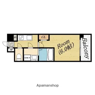 エスリードザ・フォルテス大阪【2階】の間取り