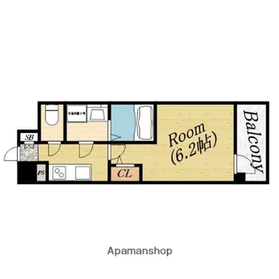 エスリードザ・フォルテス大阪【2階】の間取り