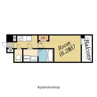 エスリードザ・フォルテス大阪【8階】の間取り