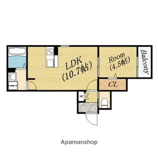 IL MIO CORTE高殿【3階】の間取り