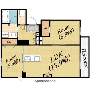 シャーメゾン ウィステリアカーサ【2階】の間取り