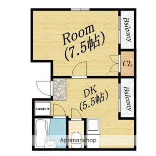 ゴトーハイツ高殿【3階】の間取り