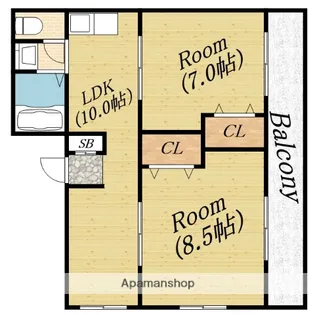 マンション新森【4階】の間取り