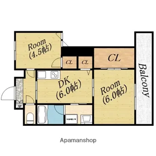 メゾンクレール【4階】の間取り