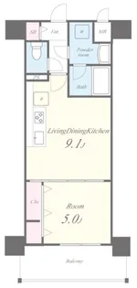 グランパシフィック今里LUXE【9階】の間取り