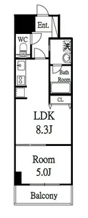 ブラービ南船場【8階】の間取り