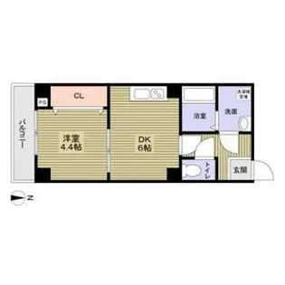 グランパシフィック梅南【6階】の間取り