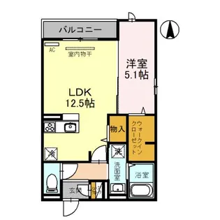 メゾン ド エスポワール北長尾【303号室】の間取り