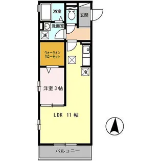 COZY岸里Ⅱ【108号室】の間取り