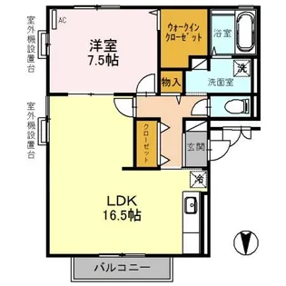 グリーンコート初芝 C【201号室】の間取り