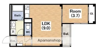 1LDKの間取り画像