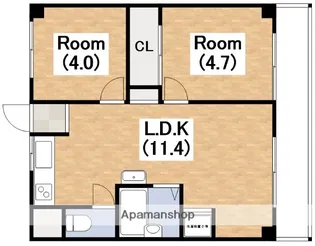 2DKの間取り画像