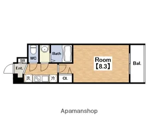 プレデコート北田辺【9階】の間取り