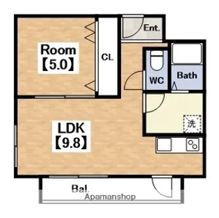 FRONT FIELD長居東【5階】の間取り