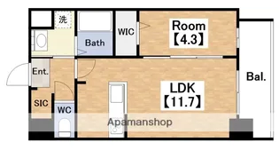 ブループラス針中野【2階】の間取り