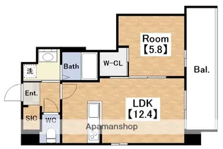ブループラス針中野【9階】の間取り