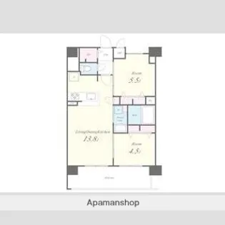 大阪府大阪市阿倍野区美章園1丁目【マンション】の間取り